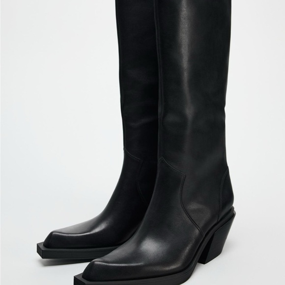 Zara leather cowboy boots - Picture 2 of 5